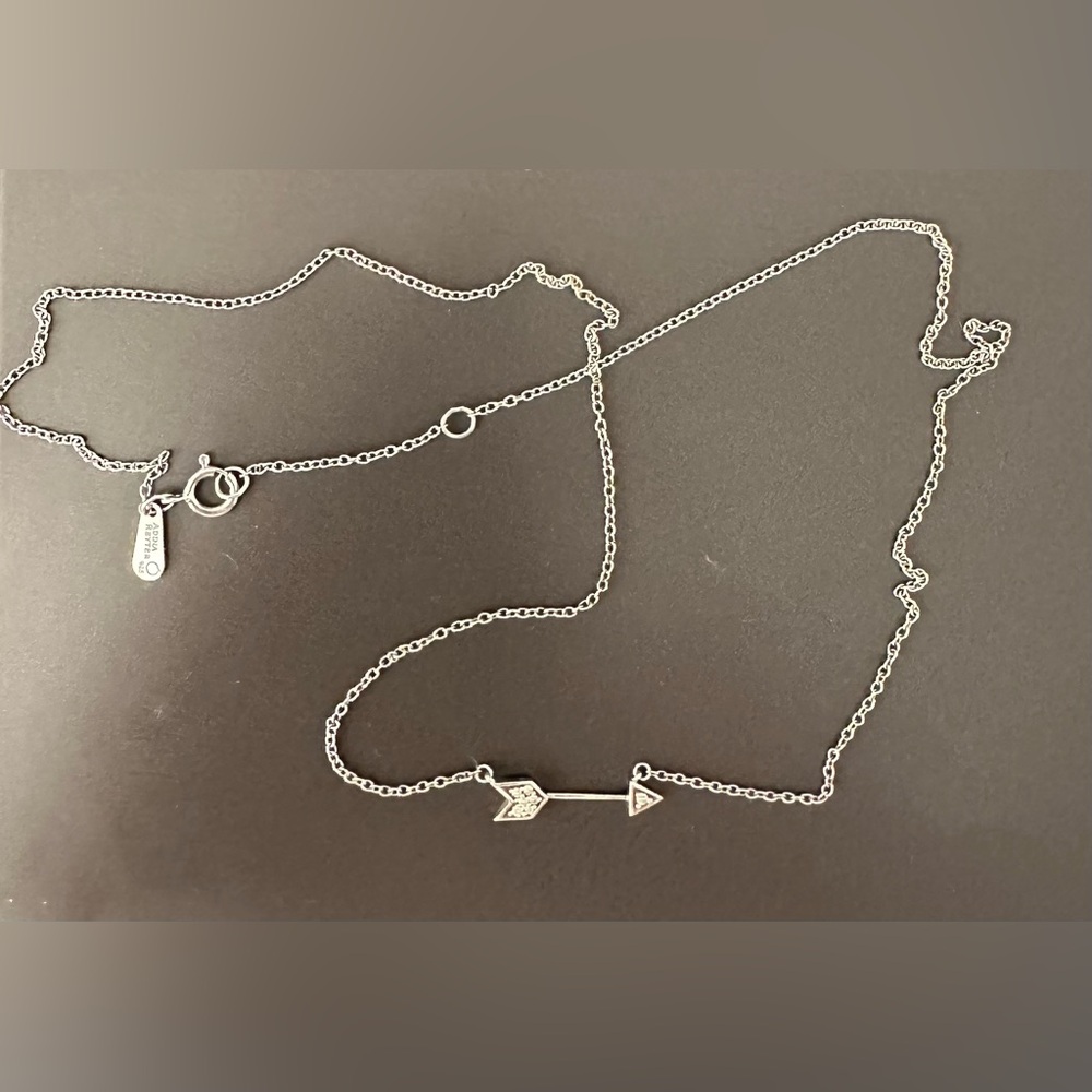 Adina Reyter Diamond Pave’ Tiny Arrow Necklace - Picture 6 of 6